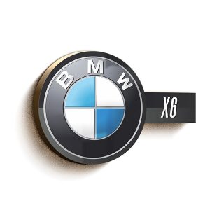 bmw x6 oem integrated backup camera system logo